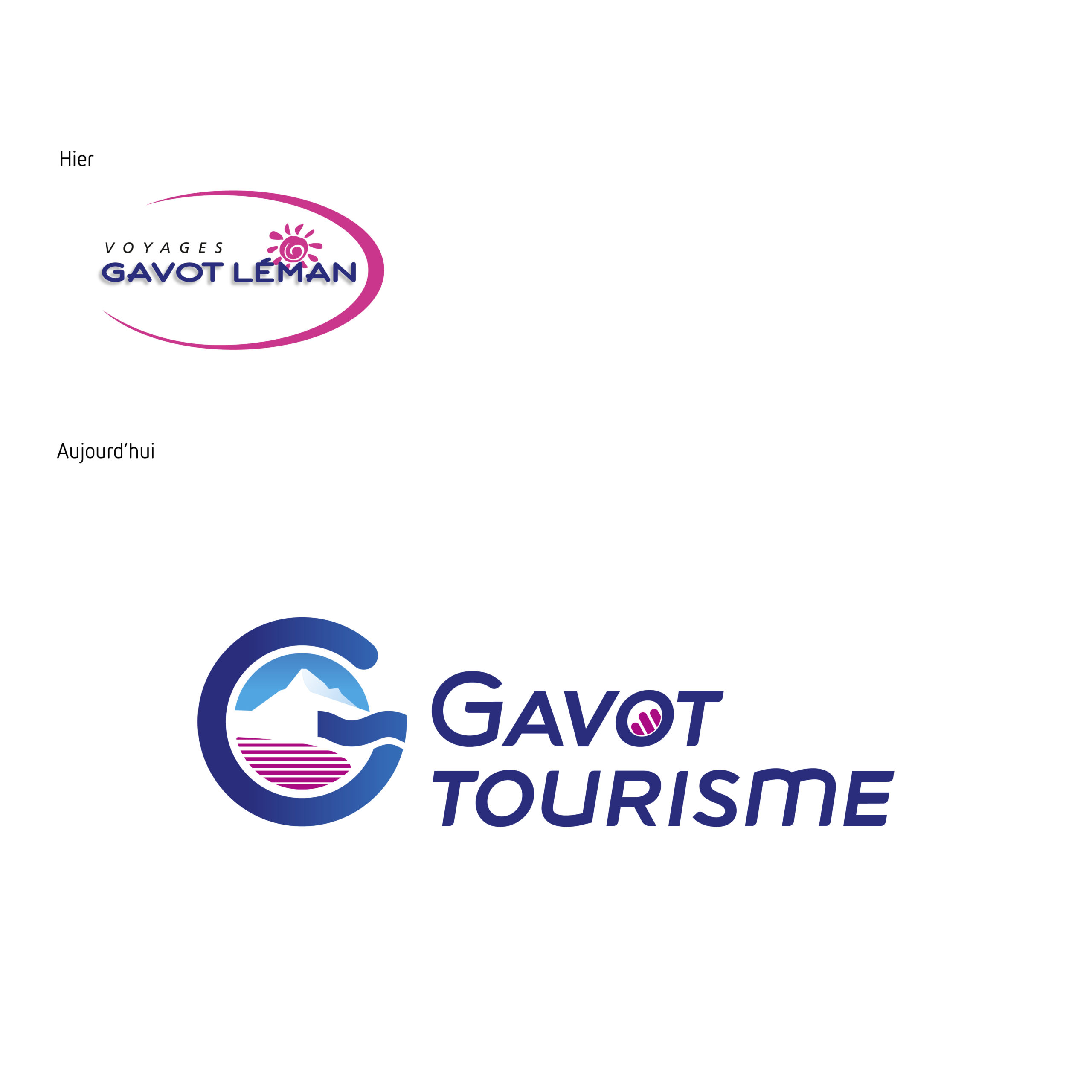 Création logo GAVOT TOURISME - avant et après par Graphibus