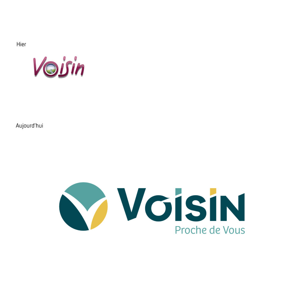 conception logo VOISIN - avant et après par Graphibus