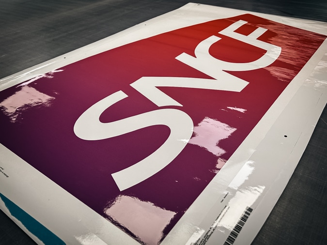 Adhésif réalisé pour la SNCF