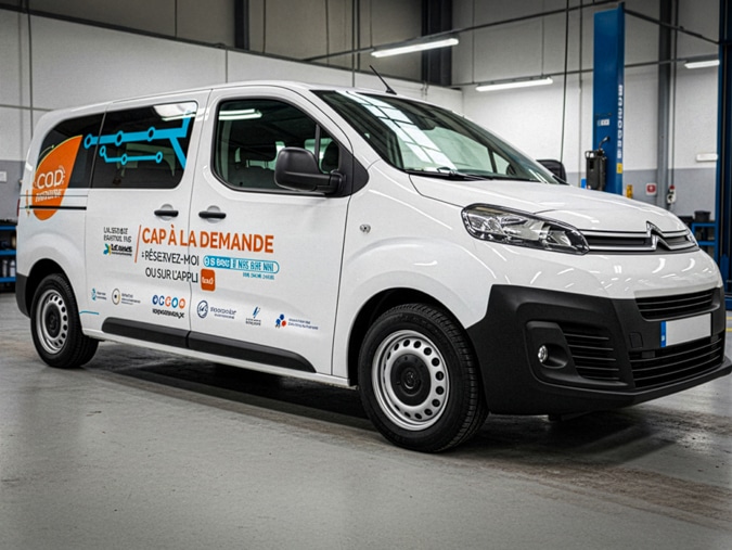 Habillage de la flotte de minibus pour le réseau CAP