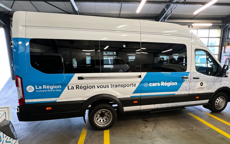 Habillage navette minibus régional
