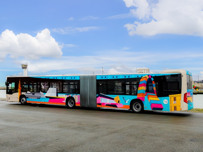 Design complet du covering d'un autobus de la ville du Havre