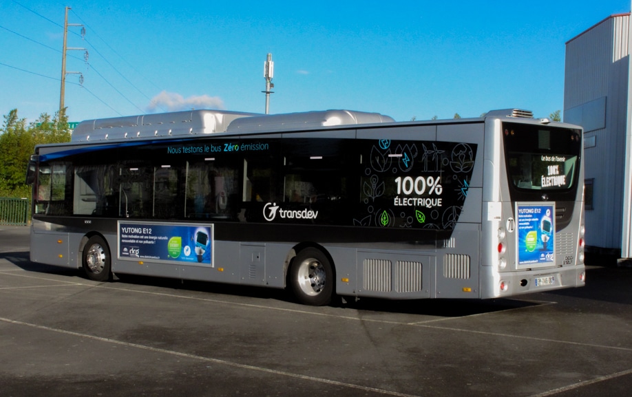 habillage d’un autobus électrique pour le réseau de transport Transdev