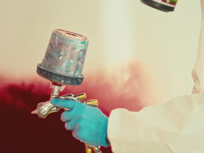 Peinture de la carrosserie d'un bus