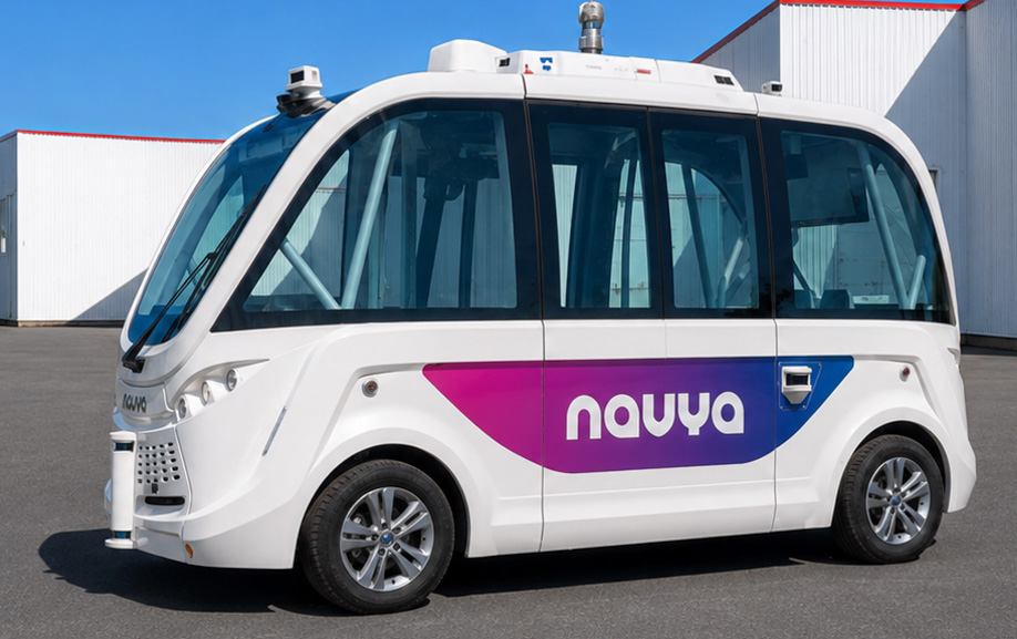 Habillage graphique d’une navette autonome Navya Mobility